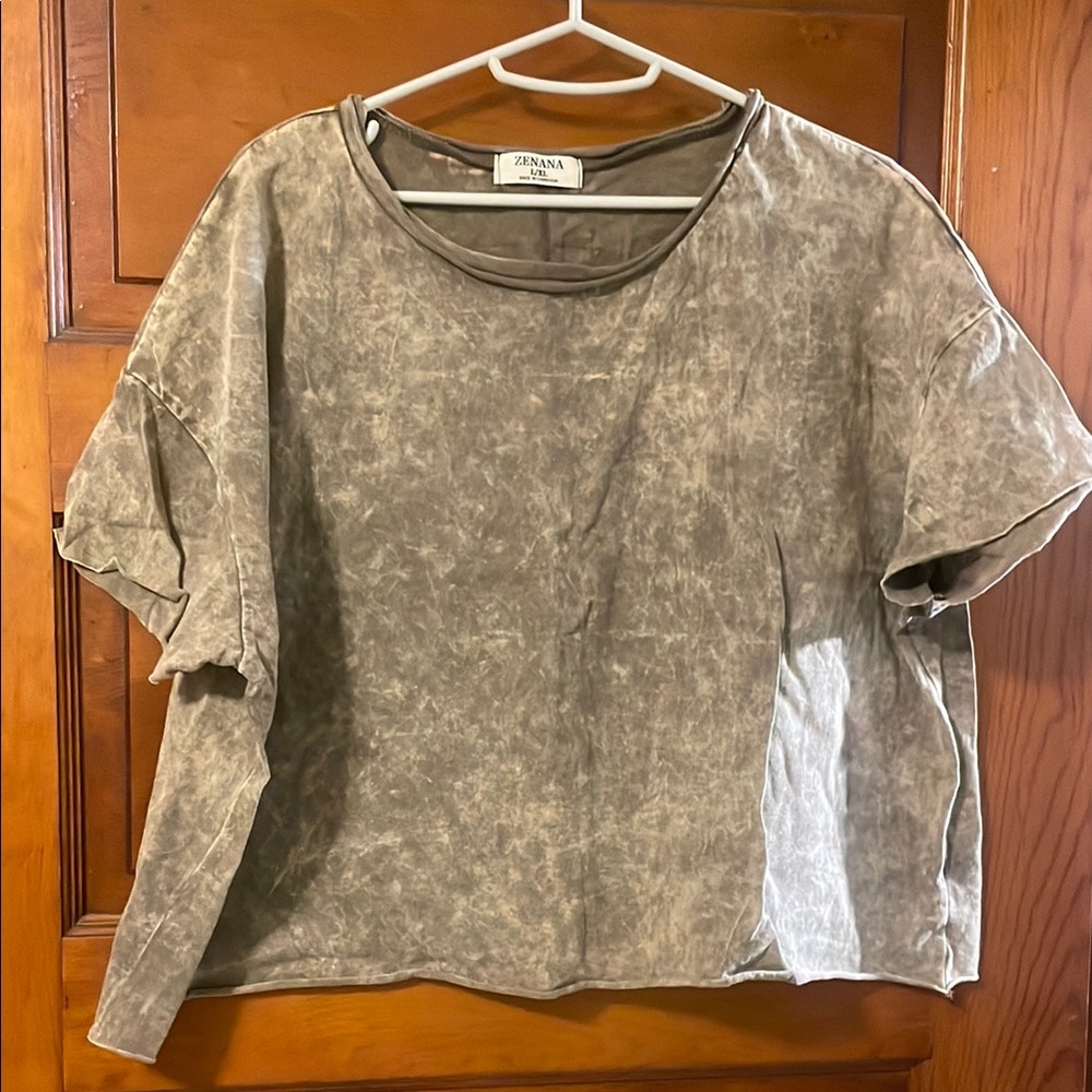 Zenana Olive Green Washed T-Shirt